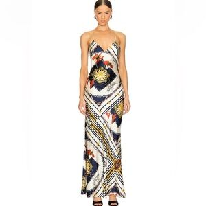 Ronny Kobo Bethie Dress is Multi scarf XS satin slip dress